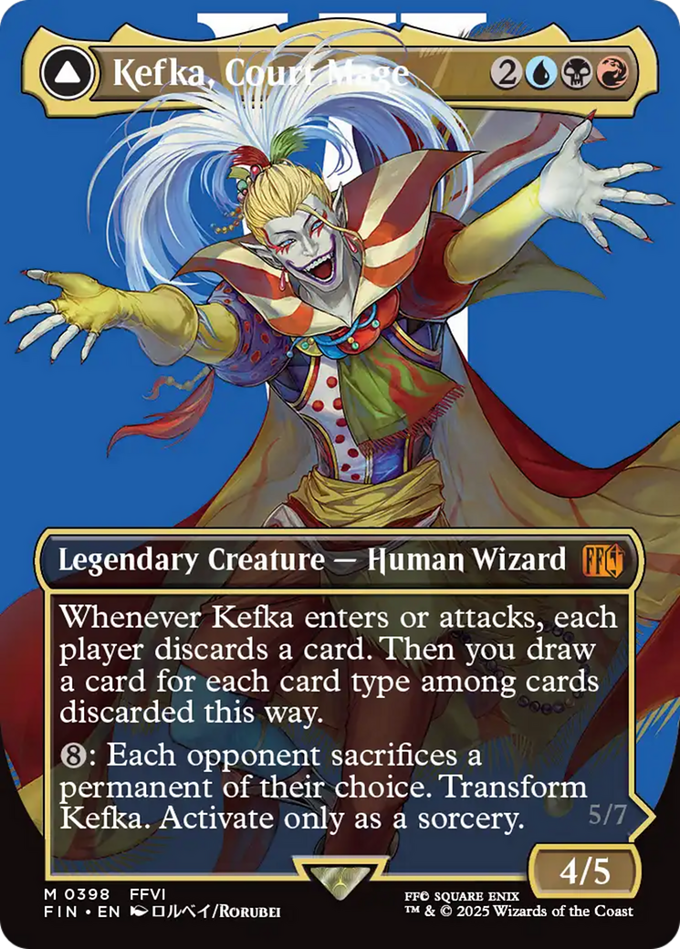 Kefka, Court Mage // Kefka, Ruler of Ruin (FIN-398) - FINAL FANTASY (Borderless)