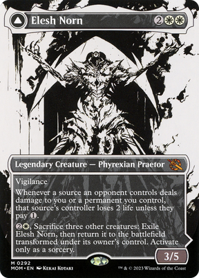 Elesh Norn // The Argent Etchings (MOM-292) - March of the Machine: (Showcase) (Borderless) Foil
